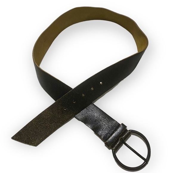 Miu Miu Brown Belt, Distressed Leather, Wide, Large Buckle, Size 95/38 - Picture 2 of 11